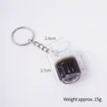 Porte-clés mini chope de bière avec remplissage de liquide noir et blanc réaliste - Cocktail Café - Style Porte-clés