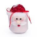 Festive Santa Claus Christmas gift bag with 3D plush beard and red drawstring closure - Santa Claus
