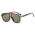 Lunettes de soleil aviateur écaillées avec verres vert foncé et double pont rétro chic - Monture Écaille Verre Vert Foncé