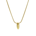 Polished gold initial snake chain necklace with sleek oval pendant for women - Necklace - Letter I