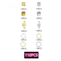 110pcs gold and silver metal dreadlock beads and hair rings jewelry set for braiding - 110pcs Gold and Silver Set