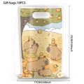 Cartoon capybara gift bags 10PCS set showing dimensions 25x17cm with size labels - Gift Bags 10PCS-Capybara