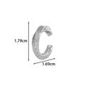 Minimalist silver C-shaped ear clip with intricate hollow patterns measuring 1.79cm by 1.69cm - Hollow Texture (2626-9#) / Silver