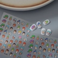 Adesivi per unghie ragazza cartoon con perle 3D in resina e acconciature colorate - Stile Avatar della Ragazza delle Bolle 5D (CO-443)