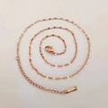 Elegant rose gold stainless steel link chain necklace with lobster clasp and extender - Rose Gold Lip Chain