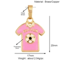 Pendentif maillot de foot rose en laiton pour bijoux DIY avec dimensions et poids - Maillot de Football Rose