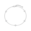 Elegantes S925 Sterlingsilber Mobius Armband mit weißem Opal und Karabinerverschluss - Opal Dünner Kettenstil (DY150324) / Silber Weiß