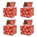 Détail de boîtes cadeaux rouges pour la Saint-Valentin avec motifs de cœurs, lot de 4 - Style Chocolat