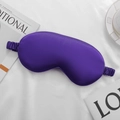 Deep purple silk sleep mask with elastic strap for travel and light blocking - Purple