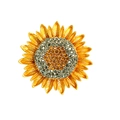 Luxury sunflower brooch with warm gold petals and crystal inlay for elegant coat styling - Sunflower