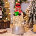 Christmas snowman water lantern with internal LED glitter light for festive decor. - Silver Base Snowman
