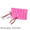 Molde de silicona rosa con formas de martillo, llave y destornillador incluyendo medidas - Estilo 3 / Rosa