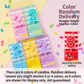Pink striped number 2 birthday candle with 3.8cm height for festive cake decoration - PVC Box Candy Number Candle 2
