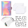 Detailed holographic A6 budget binder set with clear zipper pouches and labels - A6 / Nail Powder