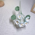 Handmade crochet pansy flower in white and blue gradient for home decor gift - Blue