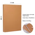 A4 vintage kraft paper 4-hole ring binder notebook cover for documents 315x235mm - A4 Kraft Paper Shell (4-Hole)