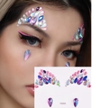 Gioielli viso cangianti AB FG304 per trucco occhi con strass rosa e blu brillanti - FG304