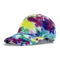 Stylish tie-dye baseball cap featuring a vibrant purple, blue, and green gradient pattern - Colorful Gradient Tie-Dye