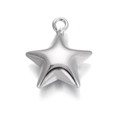 Polished silver star pendant in stainless steel for DIY jewelry necklace making - Five-pointed Star-Silver