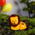 Miniature figurine de lion en jaune et marron pour paysage de jardin domestique - Lion