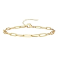 Chic gold paperclip chain bracelet for women featuring an adjustable lobster clasp - Paperclip Chain Style 2 / Gold
