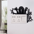 Halloween black acrylic zombie hand and tombstone cover for double light switch - Zombie Hand Tombstone(JM1107)