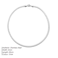 5mm silver stainless steel snake bone chain necklace in 50cm length minimalist style - 5mm Steel Color 50cm (YX33111)