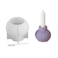 Moule en silicone pour bougie sphérique striée avec modèle violet et dimensions - Tasse à bougie rayée n° 2