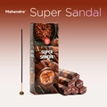 Mahendra Super Sandal incense sticks set with wooden pattern box and gold elephant motif - Super Sandalwood