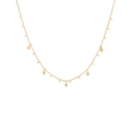 Detailed view of gold multi-layered titanium steel necklace with circular pendant accents - Classic Round Disc Style (14)