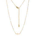 Detailed macro view of gold stainless steel Ankh necklace with colorful pastel macaron beads - Gold Summer Mixed Beads