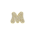 18k gold-plated letter M pendant featuring micro-pave cubic zirconia crystals - Letter M Pendant-Gold