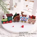 Weihnachtszug aus Holz mit Schneemann und Rentier, 22x7,5 cm festliche Tischdekoration - Zug / Geschenkbox