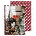 Christmas kraft wrapping paper featuring festive tree and wreath holiday designs - Christmas Atmosphere Paper Style B (10 Sheets) / 35x50cm