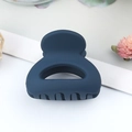 Minimalist matte dark blue hollow hair claw clip for high ponytail styling - Matte Navy Blue
