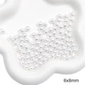 Weiße 6x8mm ovale ABS-Imitationsperlen für DIY-Schmuckherstellung und Halsketten - Stil 54 Steinform Perle 6x8mm Weiß 30 Stk./Packung