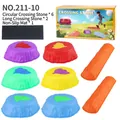 Rainbow balance stepping stones set with lights for kids sensory training and jumping games - 6 Stones + 2 Long Balancing Beams (Light-up Version)(211-10)