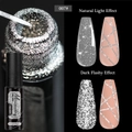 Silver reflective line gel polish 007 macro view showing natural and dark flashy effects - Fluorescent Diamond Line Gel 07 (Silver)