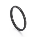 Anillo minimalista de acero de titanio negro con acabado pulido y diseño neutro elegante - US 6 / Negro