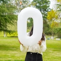 Matte white 32-inch number 0 aluminum foil balloon for birthday party decorations - Number 0 / White