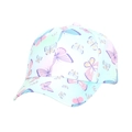 Kids colorful tie-dye baseball cap with butterfly print and breathable cotton sun visor - 52-54cm / Light Blue Butterfly All-over Print (A)