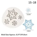 Weiße Silikonform in Schneeflockenform für Weihnachts-DIY-Backen mit blauen Mustern - Stil 1#-Schneeflocke / Grau