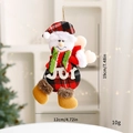 Christmas snowman plush doll ornament with red plaid fabric and Joy text decoration - Red Black Plaid/JOY Tag / Style A Snowman