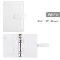 White crocodile pattern A6 PU leather budget binder with 6-ring binder and card slots - Crocodile Pattern-White (Shell Only)