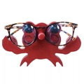 Creative red crab wooden glasses holder stand for desk organization and display - Crab