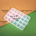 24-compartment clear PP storage box measuring 19x13cm for beads and small parts - 24 Compartments/19x13x1.9cm