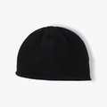 Gorro de punto negro clásico para mujer con textura acanalada suave y estilo minimalista - Negro