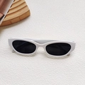 Occhiali da sole cat-eye bianchi minimalisti con lenti scure e protezione UV400 - Bianco Porcellana