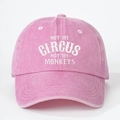 Rosa Baseballkappe aus gewaschener Baumwolle mit aufgedrucktem Spruch-Logo - Einheitsgröße / Rosa