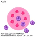 Stampo in silicone rosa a 7 cavità per mirtilli 3D, decorazioni realistiche per dolci - Mirtillo 8 Fori - Rosa